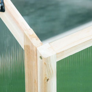 Serre de jardin surélevée portable en bois naturel avec couvercle ouvrant