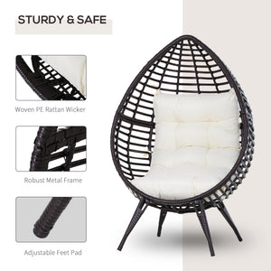 Fauteuil suspendu en rotin avec coussin trapézoïdal