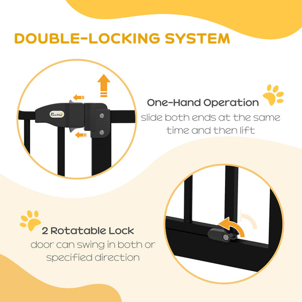 Barrière pour chien extra haute avec porte, noire