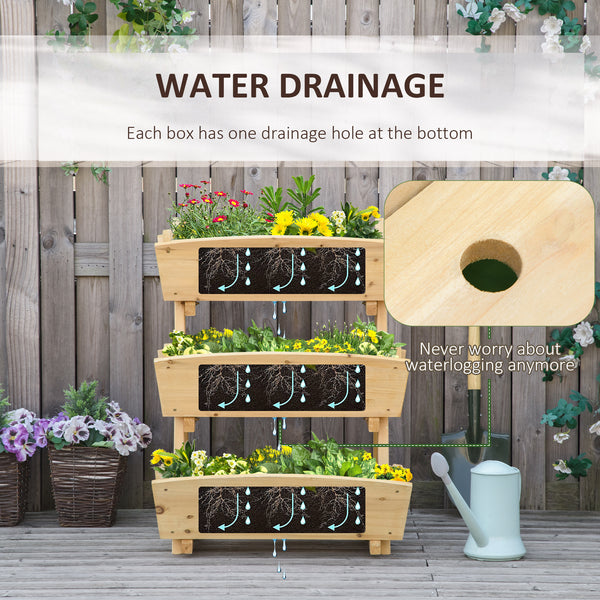 Jardinière surélevée à 3 niveaux en bois