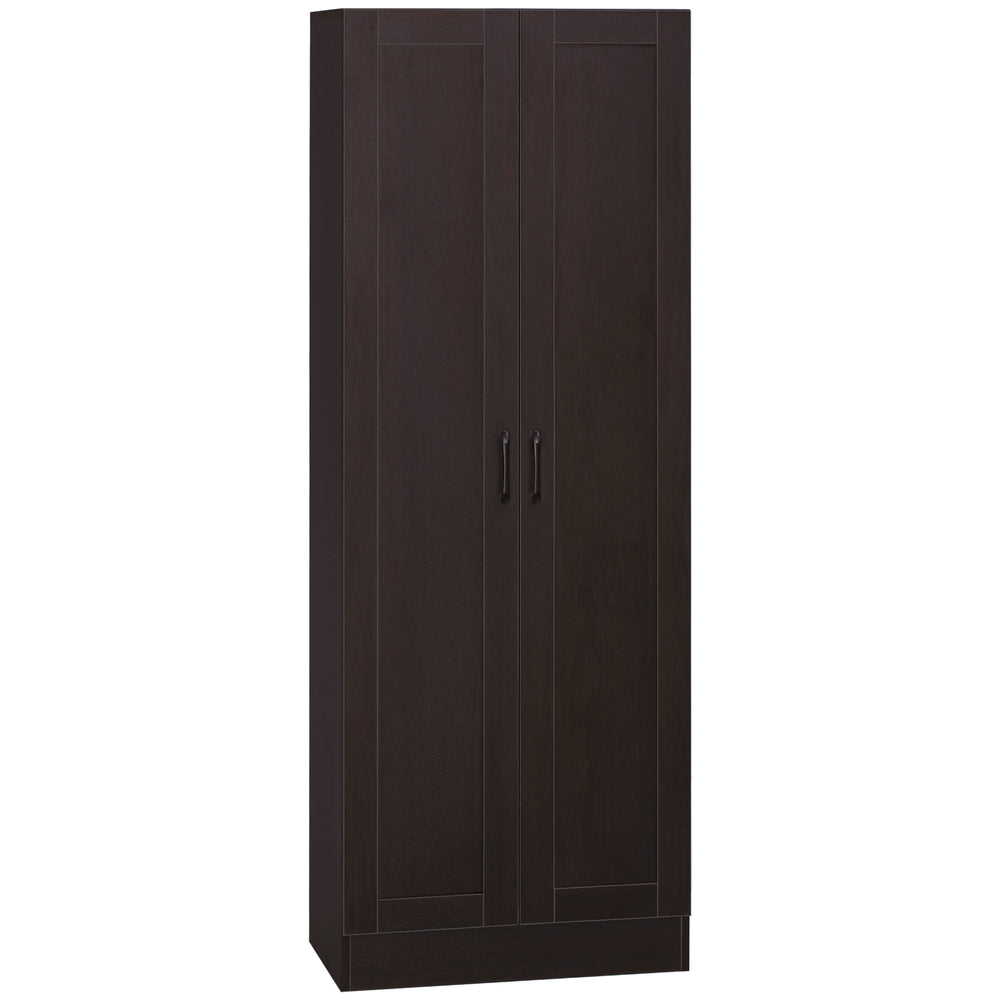 Meuble de rangement avec 2 portes à fermeture douce et 4 étagères, noyer foncé