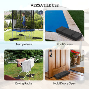 Lot de 2 sacs de lestage pour pied de parasol avec poignées, noir