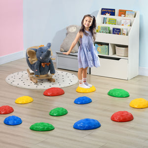 Lot de 12 pierres d'équilibre pour enfants avec tapis antidérapant, motif carapace de tortue