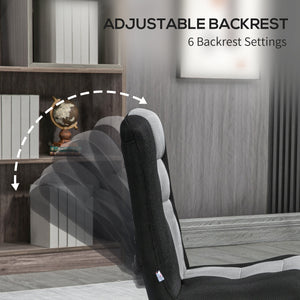 Chaise de sol pliante pivotante à 360 degrés, réglable sur 6 positions, noire