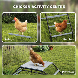 Chicken Coop Perches with Swing, Chicken Run Accessories Toy for Healthy & Happy, for Backyard Farm