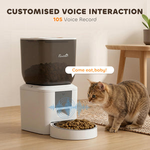 Automatic Cat Feeder, 2.4G WiFi, Smart APP Control, 8L Pet Feeder Dispenser, 1-10 Meals with 10s Meal Call Back