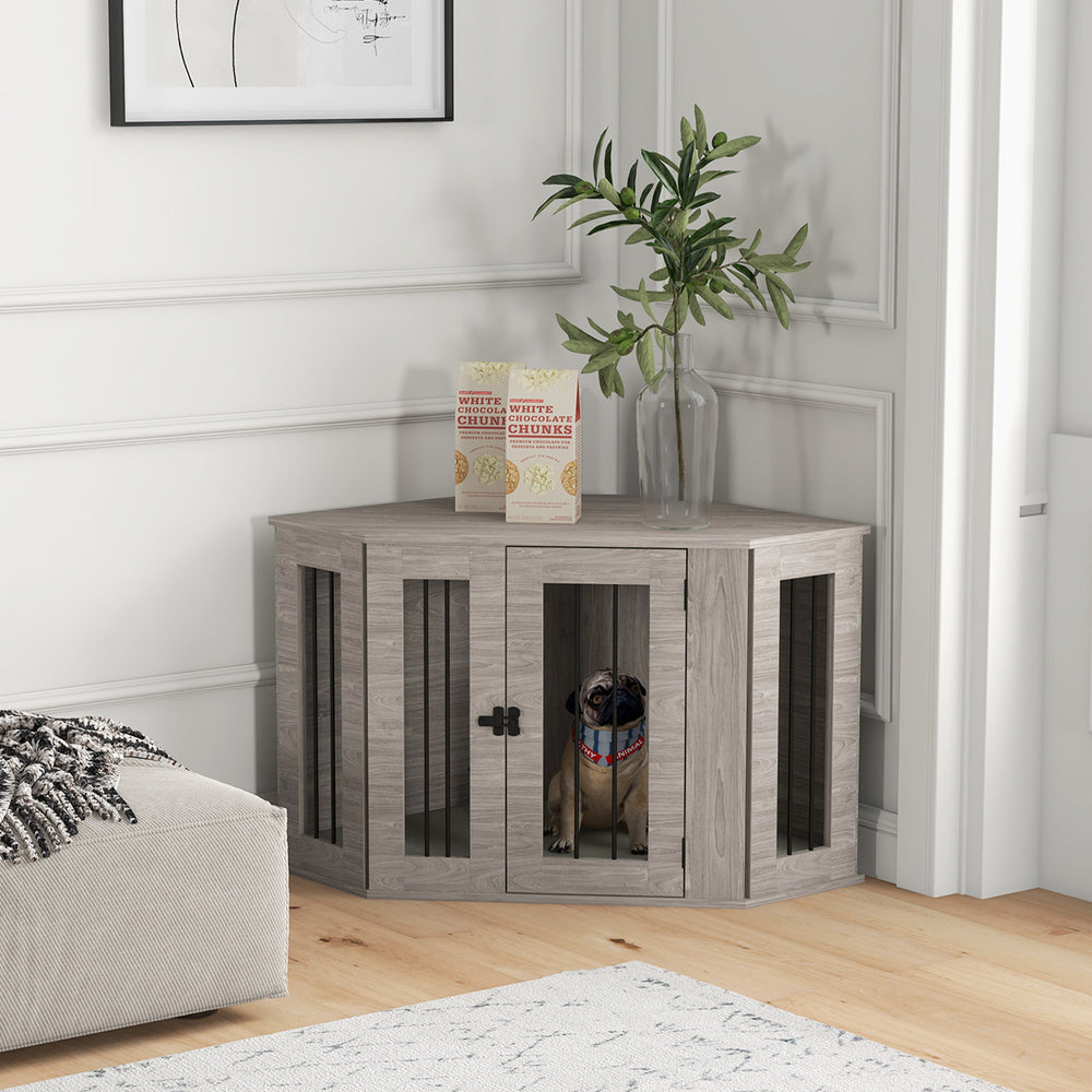 Meuble cage de 41 pouces avec coussin, couleur noyer brun