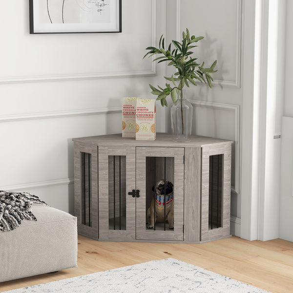 Meuble cage de 41 pouces avec coussin, couleur noyer brun