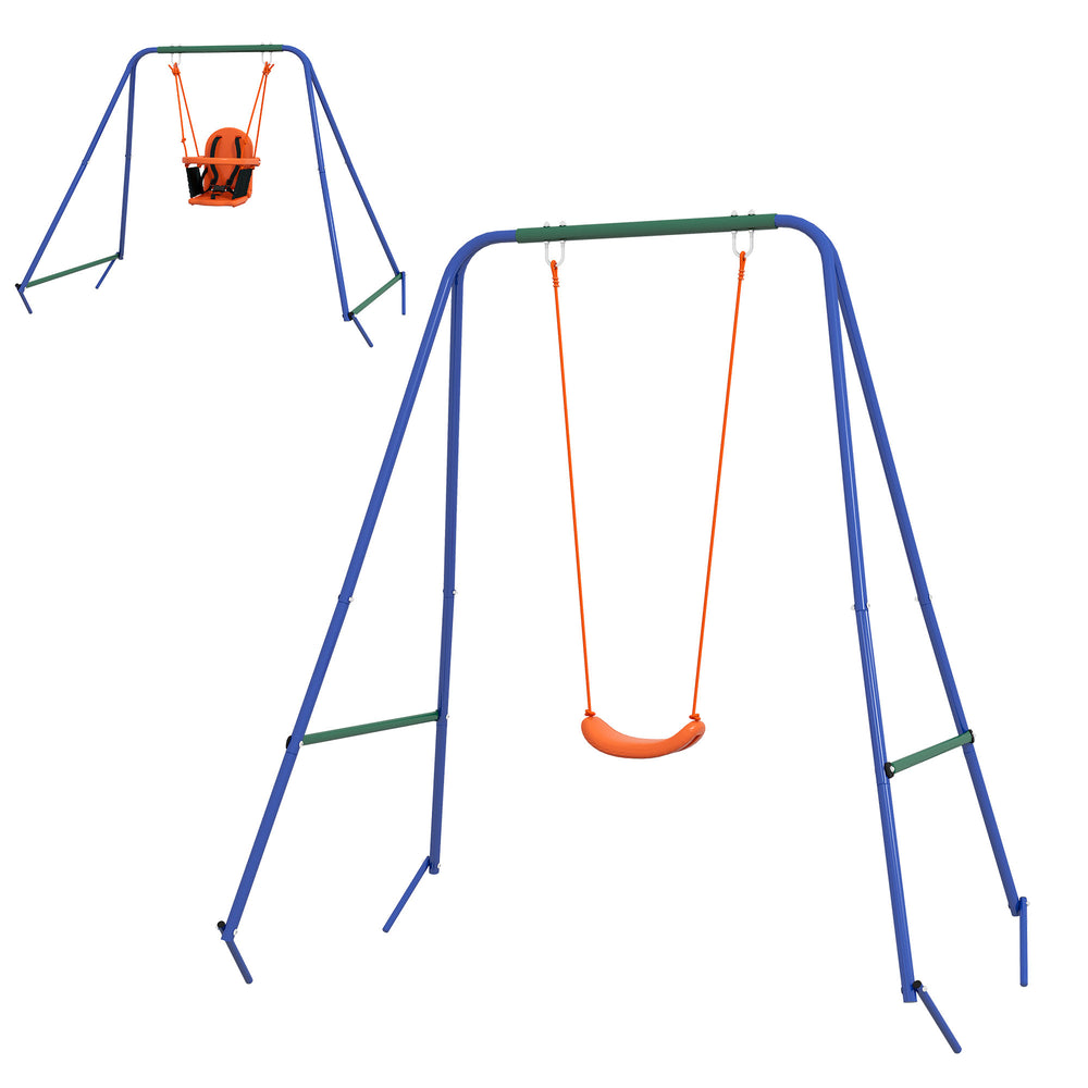 Balançoire pour enfants avec harnais de sécurité, orange