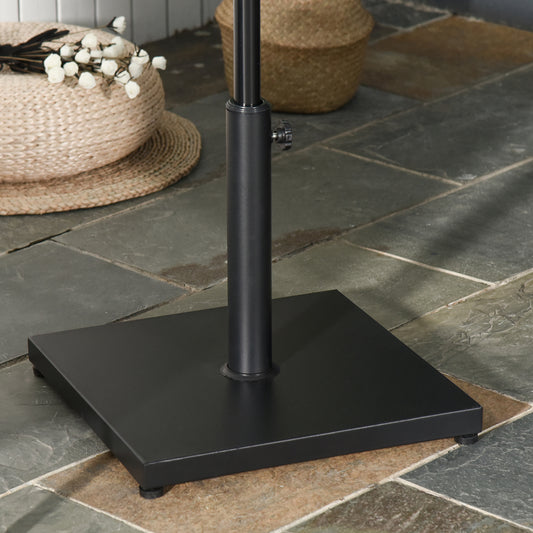 Support de parasol carré en acier de 18 kg avec bouton réglable, noir
