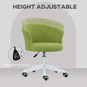 Soft armless office chair with adjustable height, light green