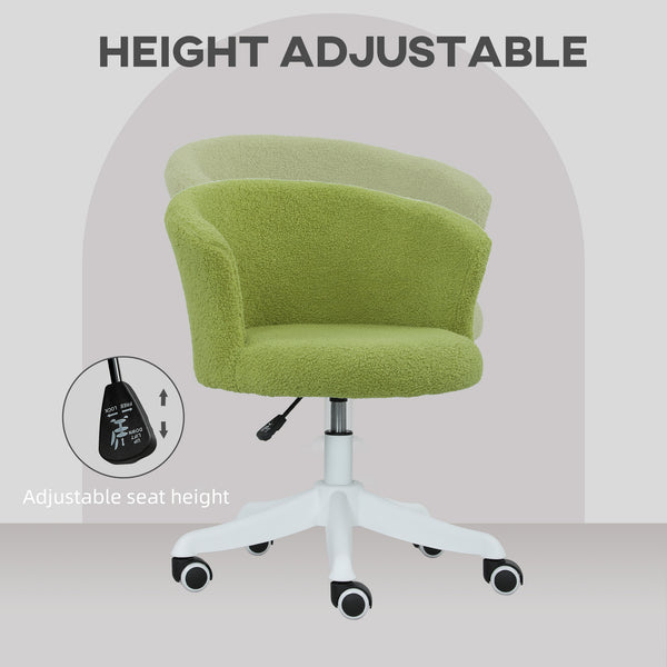 Soft armless office chair with adjustable height, light green