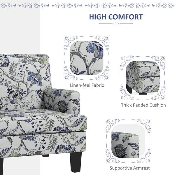 Fauteuil rembourré à motifs floral