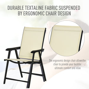 Ensemble de 2 chaises de jardin pliantes avec revêtement Textline et structure en acier