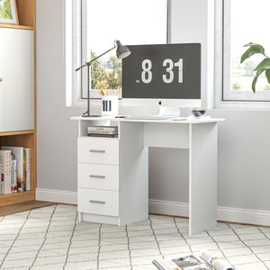 Computer desk with storage, white