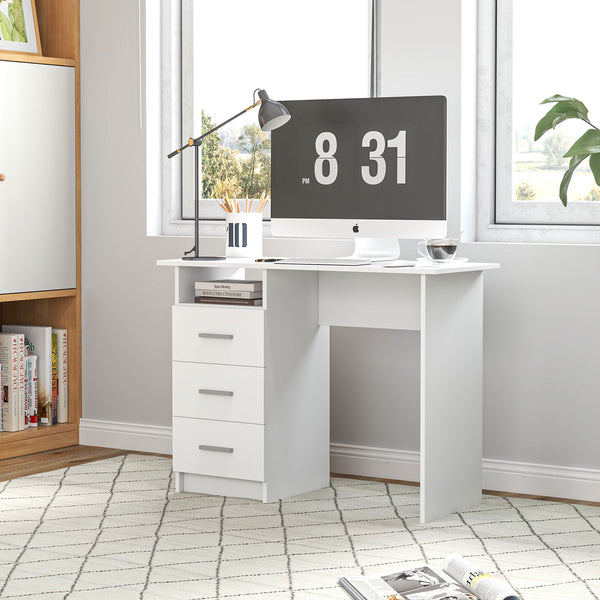 Computer desk with storage, white