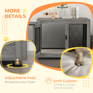 Meuble cage avec coussin imperméable, gris
