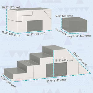 Ensemble de jeu 2 pièces en mousse pour enfants, gris clair