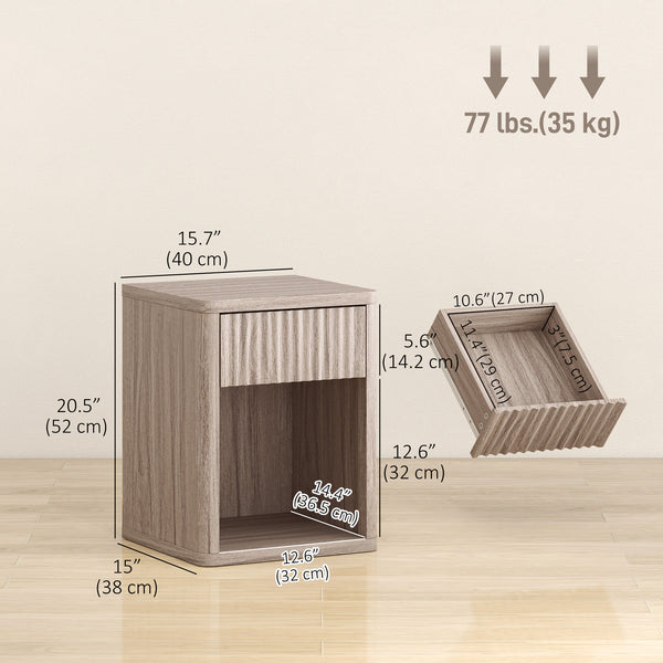 Ensemble de 2 tables de chevet modernes, grises