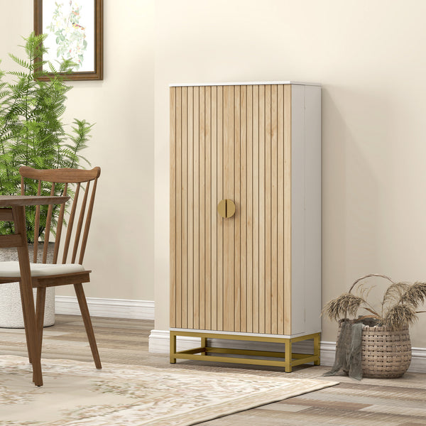 Meuble de rangement de cuisine avec 12 étagères de porte et étagères réglables, blanc