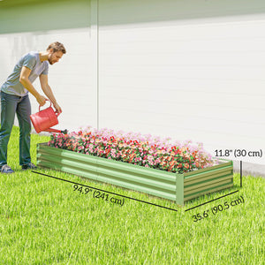 Jardinière surélevée galvanisée, verte