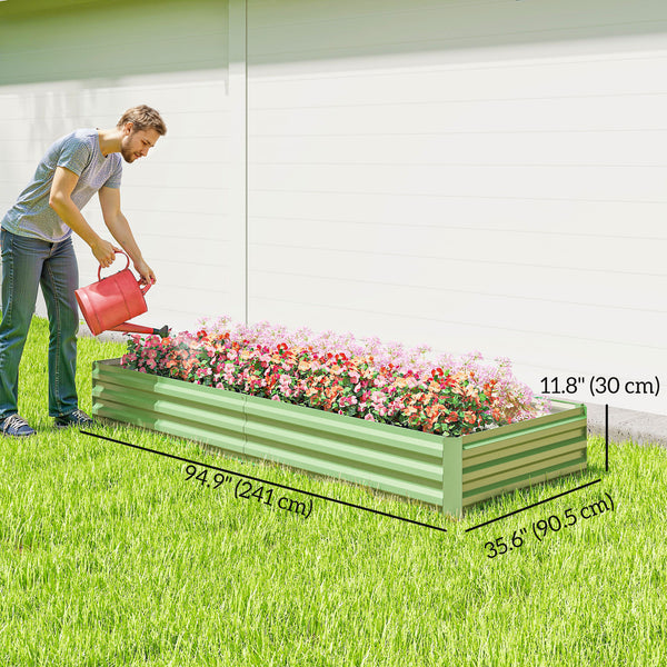 Jardinière surélevée galvanisée, verte