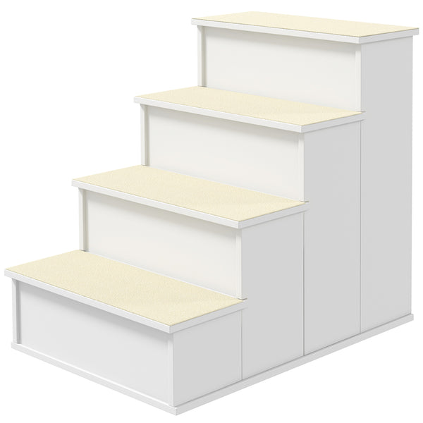 Pet stairs with non-slip covering, white