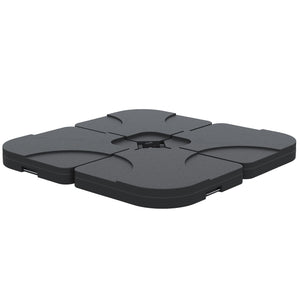 Lot de 4 poids pour pied de parasol déporté, remplissables de sable ou d'eau, noir
