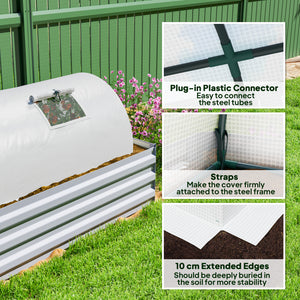 Portable mini greenhouse with 5 mesh windows and steel frame