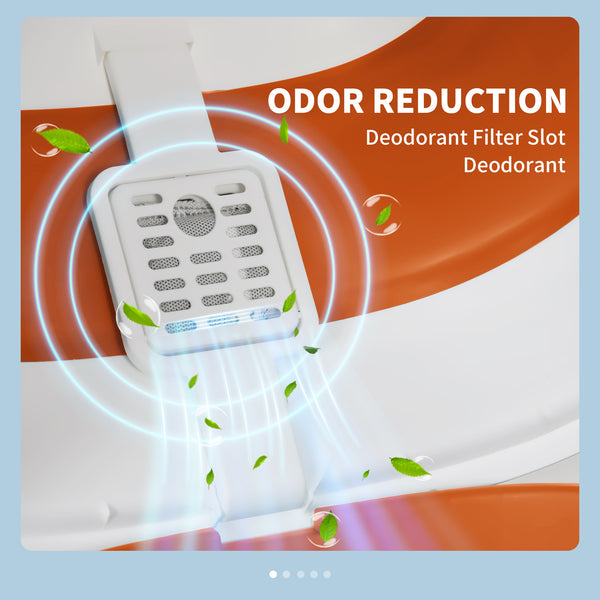 Litter box with lid, orange