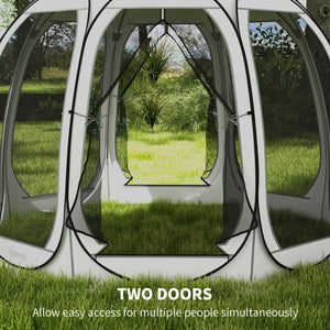 Tente moustiquaire pliable avec sac de transport et 2 portes, blanc crème