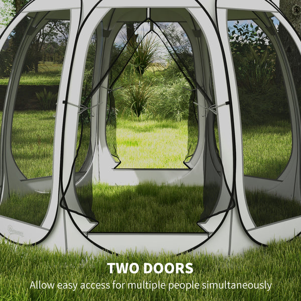 Tente moustiquaire pliable avec sac de transport et 2 portes, blanc crème