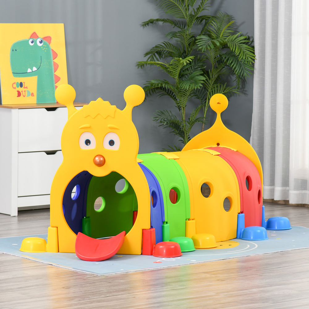 Tunnel motif chenille pour enfants de 3 à 6 ans, multicolore