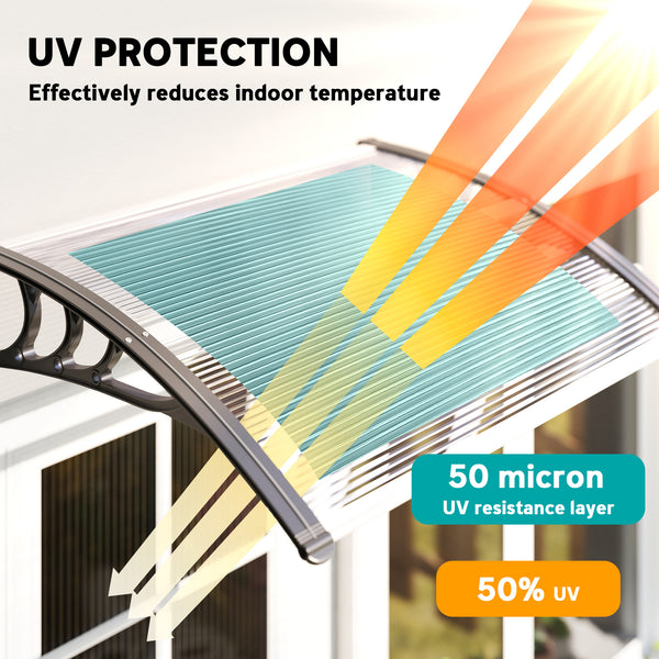 Auvent de porte-fenêtre de 3,9 x 2,5 pieds