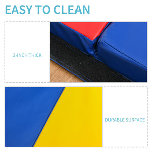 Tapis de gymnastique pliable 4'x10'x2'', avec poignées de transport, multicolore