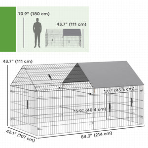 Metal chicken coop with water and UV resistant cover for 2 to 3 chickens
