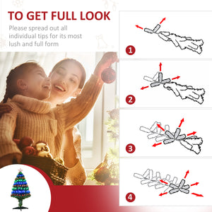 Sapin de Noël artificiel en fibre optique LED pré-éclairé de 3 pieds avec support