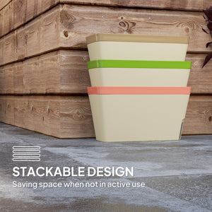 Lot de 3 pots de fleurs à arrosage automatique