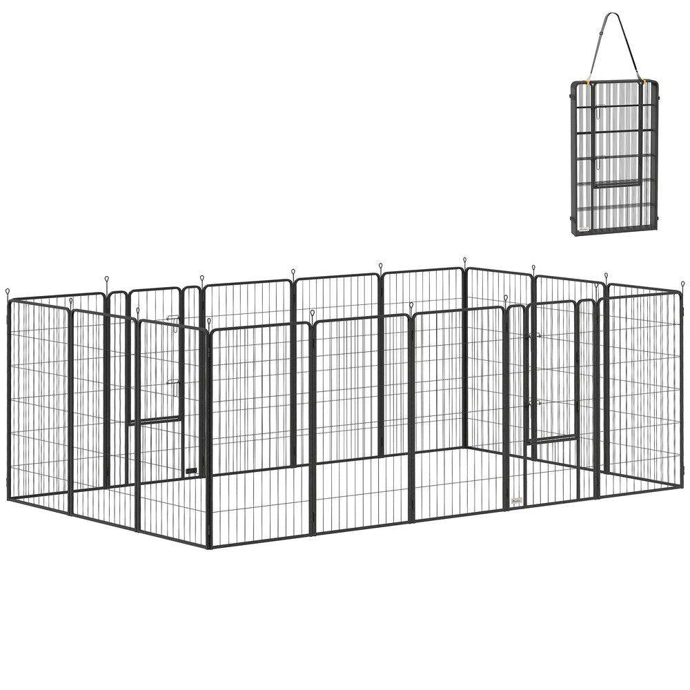 16-Panel Dog Playpen with Strap