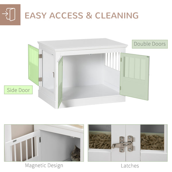 Meuble cage de 31" avec trois portes, blanc