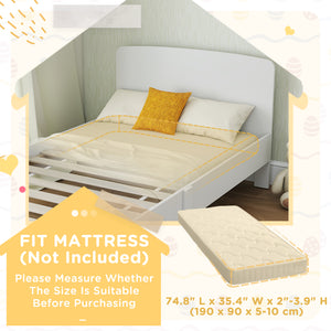 Cadre de lit simple, blanc