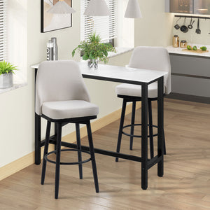 Ensemble de 2 tabourets de bar extra hauts pivotants à 360°, blanc crème