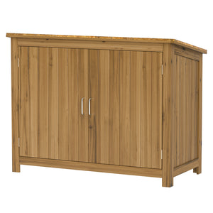 Abri de jardin en bois extérieur compact avec 2 étagères et 2 portes