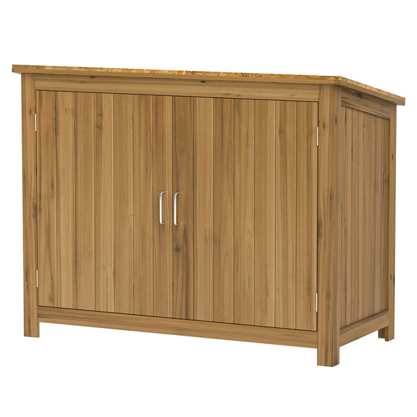 Abri de jardin en bois extérieur compact avec 2 étagères et 2 portes