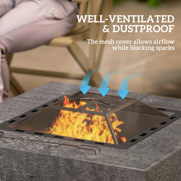 Wood-burning fireplace with poker, anthracite grey 