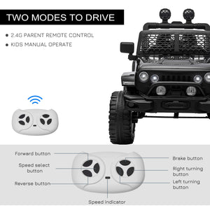 12V Kids Ride On Car with Parental Remote Control, Black