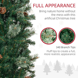 Sapin de Noël de 5 pieds avec aiguilles de pin et pommes de pin