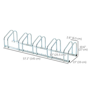 Support pour 5 vélos, argent