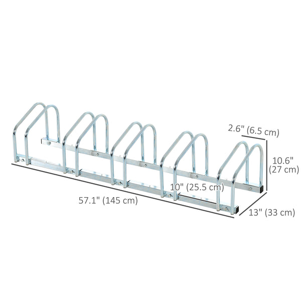 Support pour 5 vélos, argent