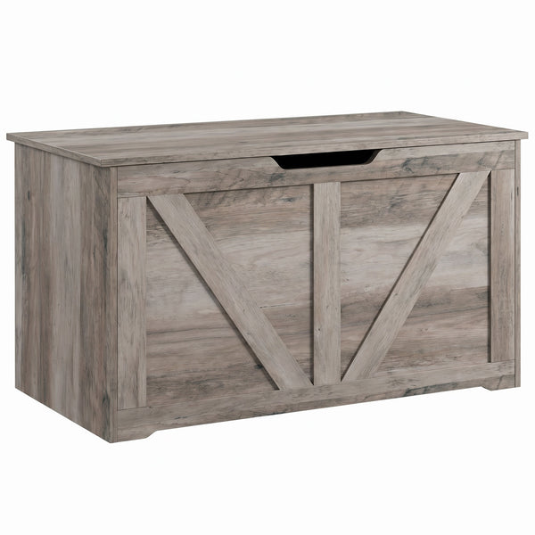 Banc coffre de rangement 100 L avec couvercle à fermeture sécurisée, gris